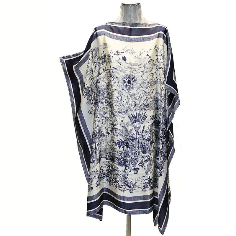 caftan-bluson-de-seda-pañuelos-azul-blanco