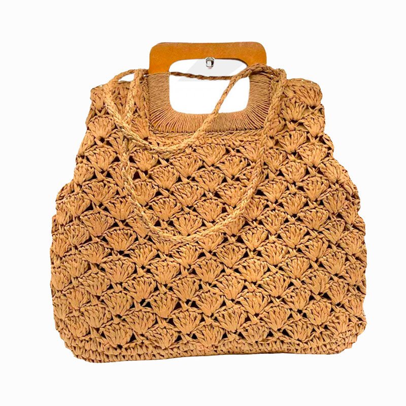 bolso de crochet con asas